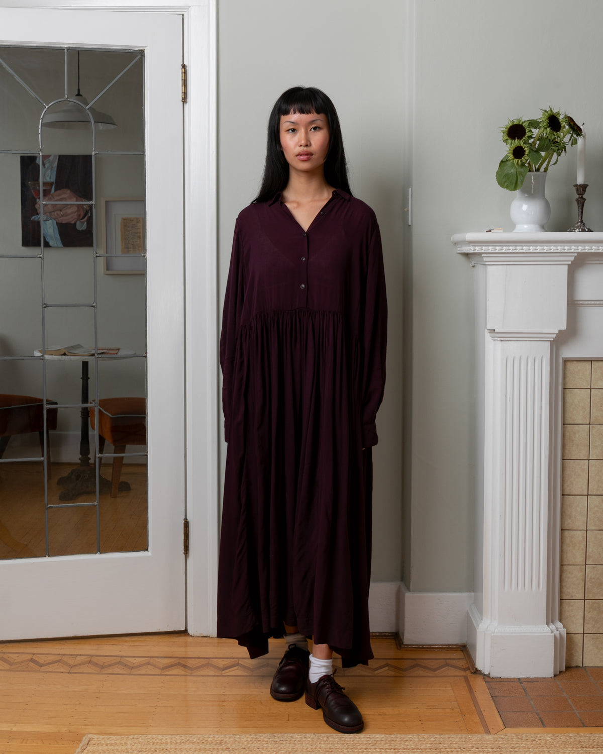 Ethal Cosie Cotton Dress - Blackberry