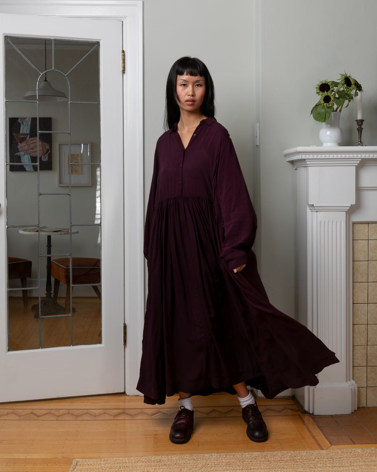 Ethal Cosie Cotton Dress - Blackberry