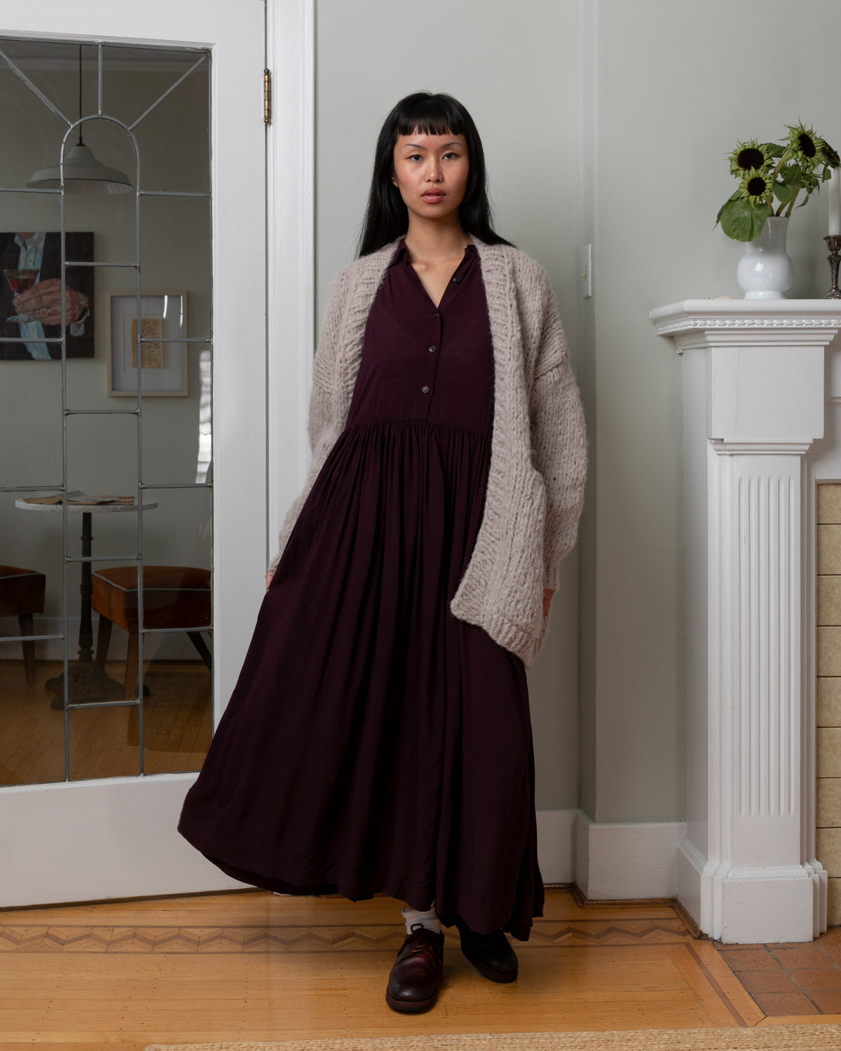 Ethal Cosie Cotton Dress - Blackberry
