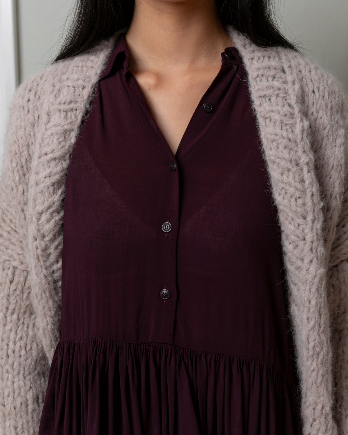 Ethal Cosie Cotton Dress - Blackberry