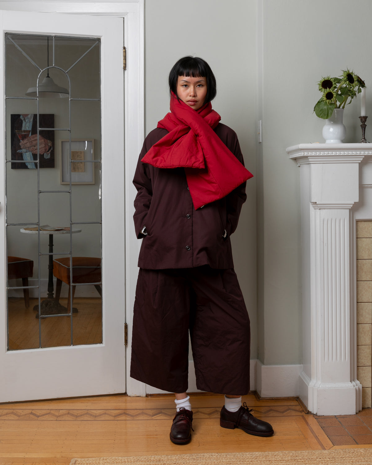 Juliane Chalk Poplin Jacket - Ebony