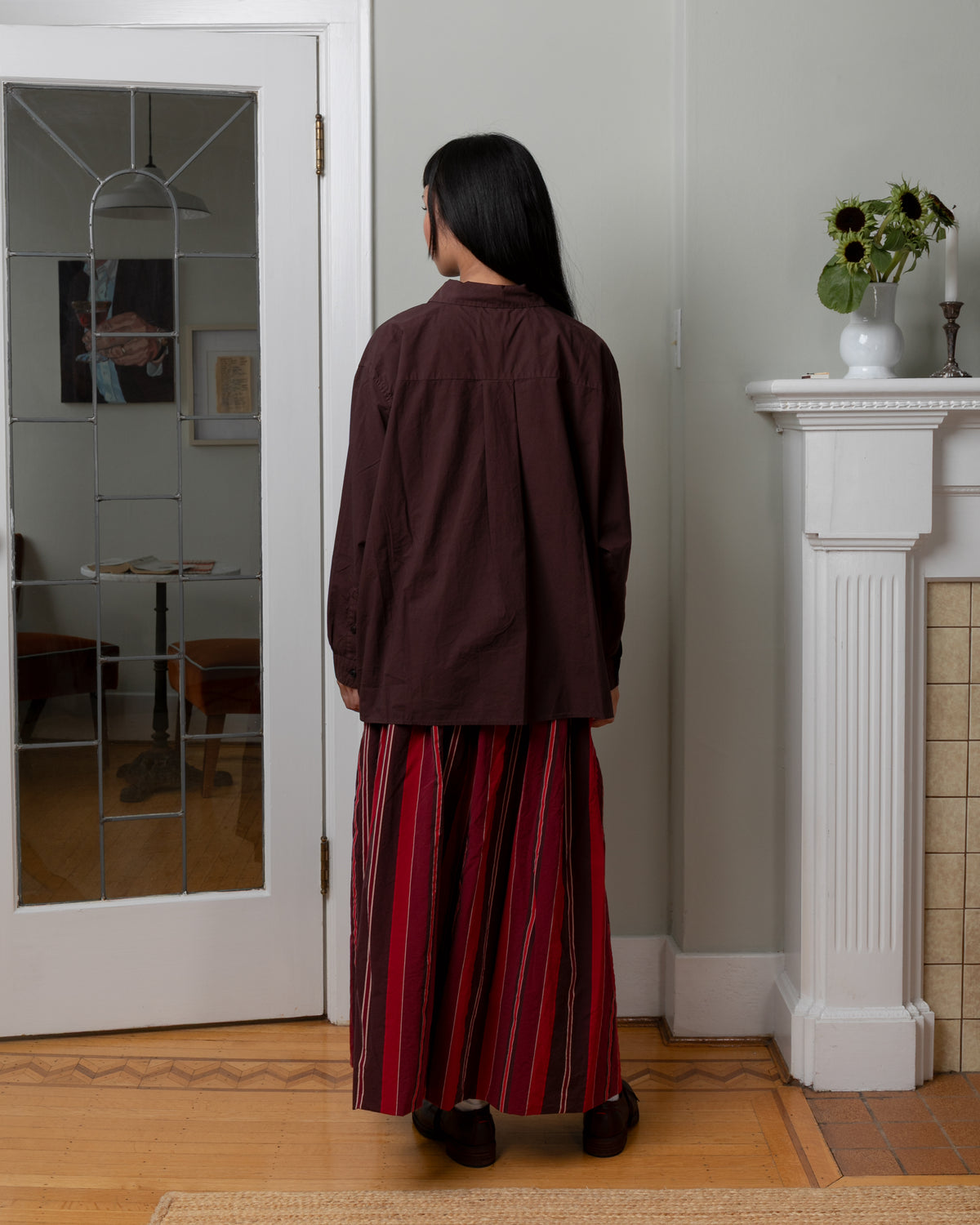 Casey Casey-Naomi Cotton Shirt - Burgundy-Shirts-Boboli-Vancouver-Canada
