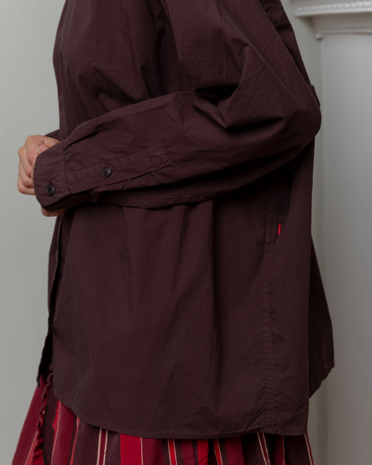 Casey Casey-Naomi Cotton Shirt - Burgundy-Shirts-Boboli-Vancouver-Canada