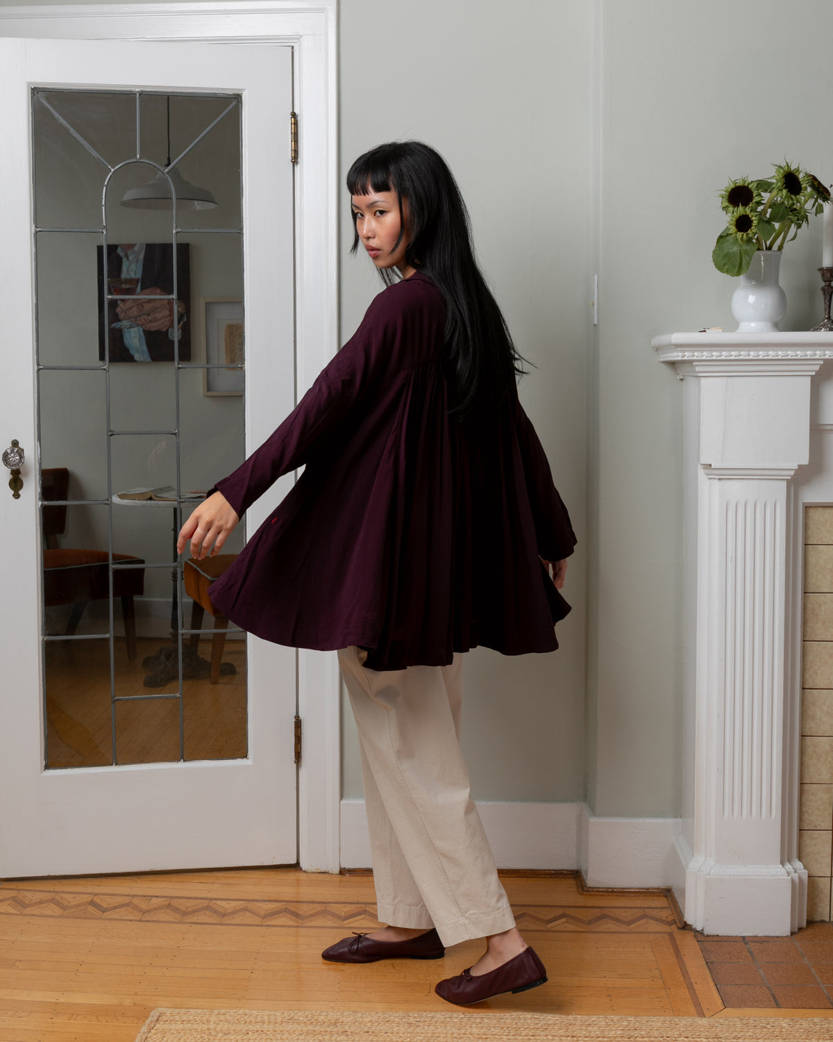 Halles BB Cosie Cotton Blouse - Blackberry