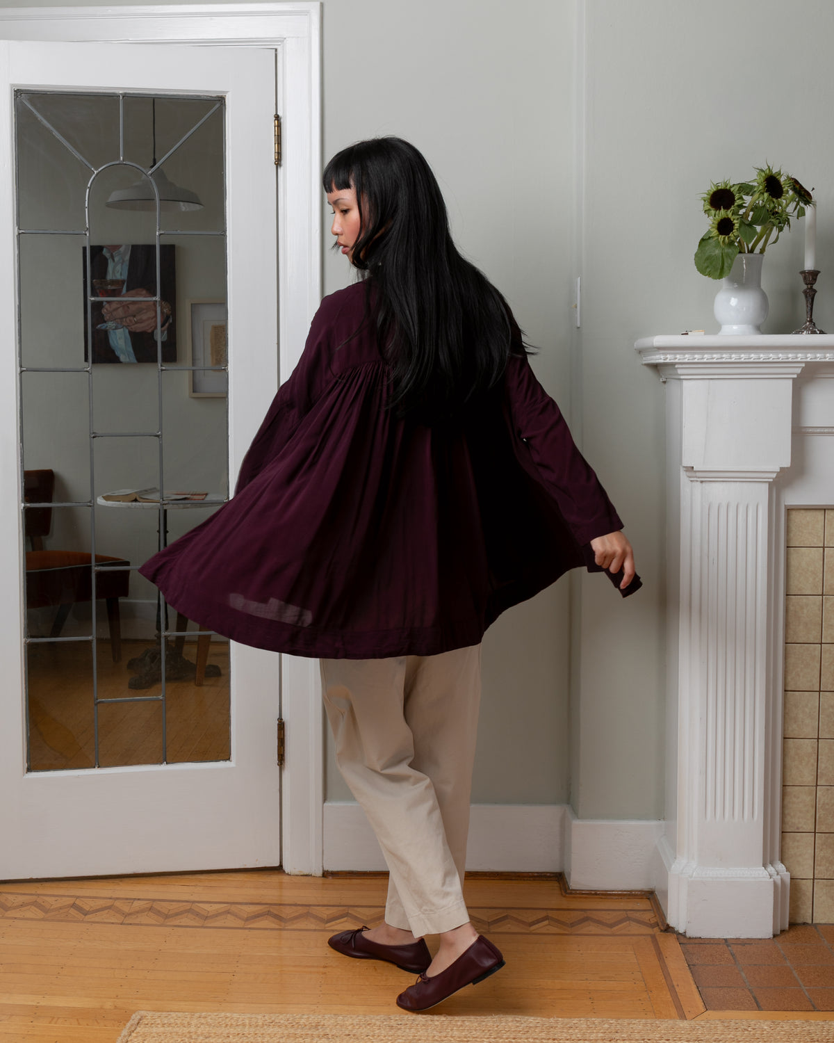 Halles BB Cosie Cotton Blouse - Blackberry