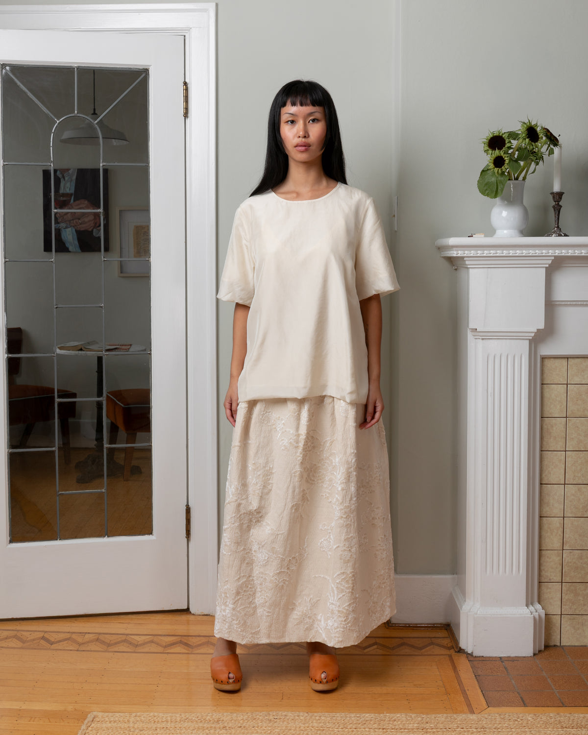 Casey Casey-2 Layers Silk Top - Ivory-Tops-Boboli-Vancouver-Canada