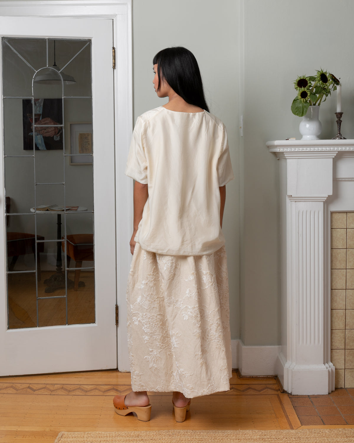 Casey Casey-2 Layers Silk Top - Ivory-Tops-Boboli-Vancouver-Canada
