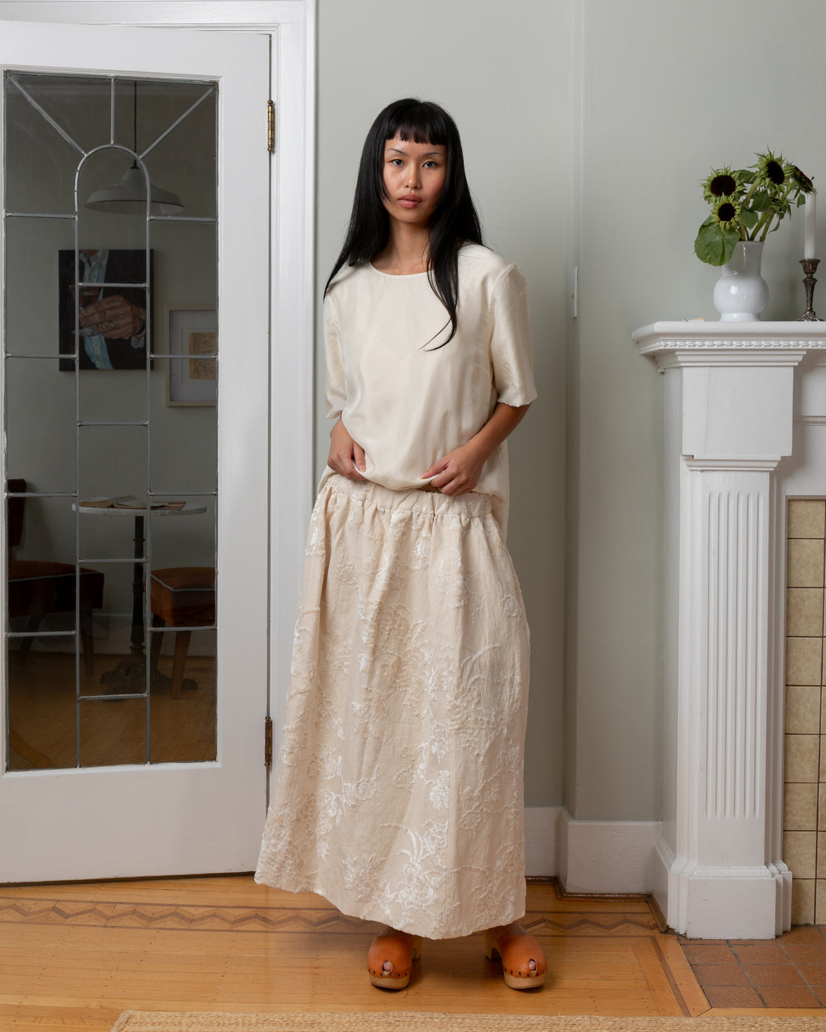 Casey Casey-Ghosty Jacquard Skirt - Natural-Skirts-Boboli-Vancouver-Canada