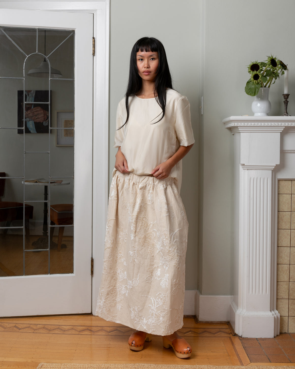 Casey Casey-2 Layers Silk Top - Ivory-Tops-Boboli-Vancouver-Canada