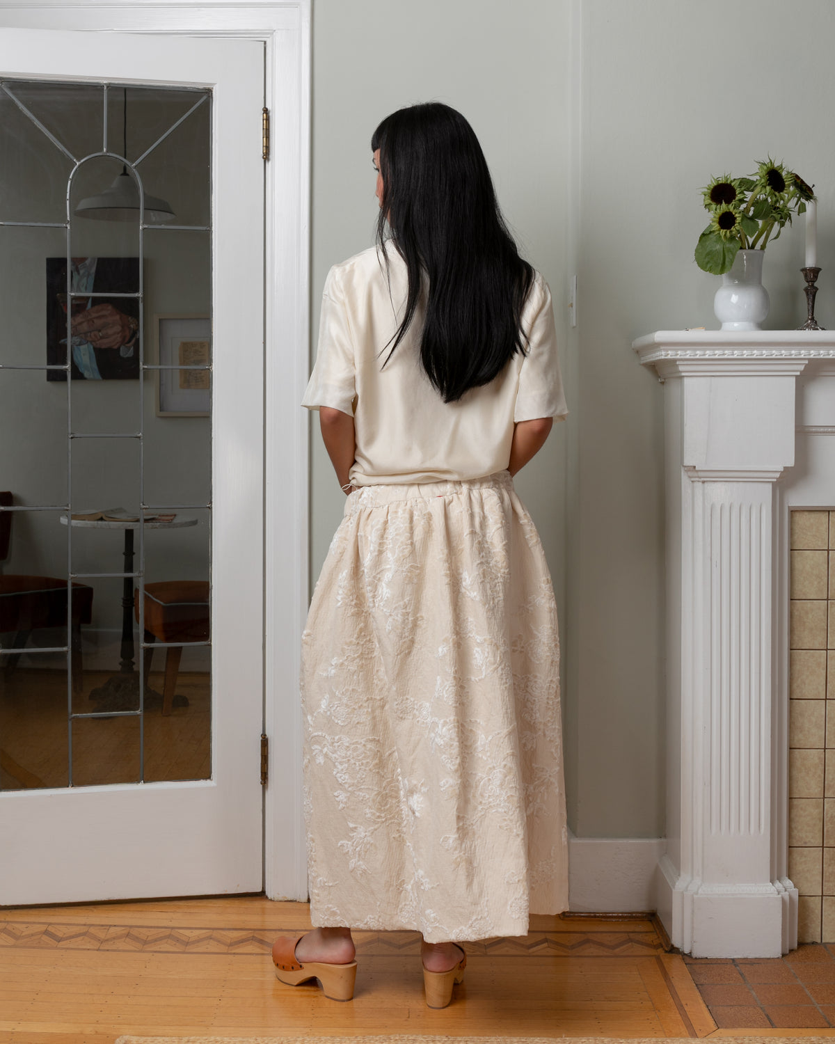 Casey Casey-Ghosty Jacquard Skirt - Natural-Skirts-Boboli-Vancouver-Canada