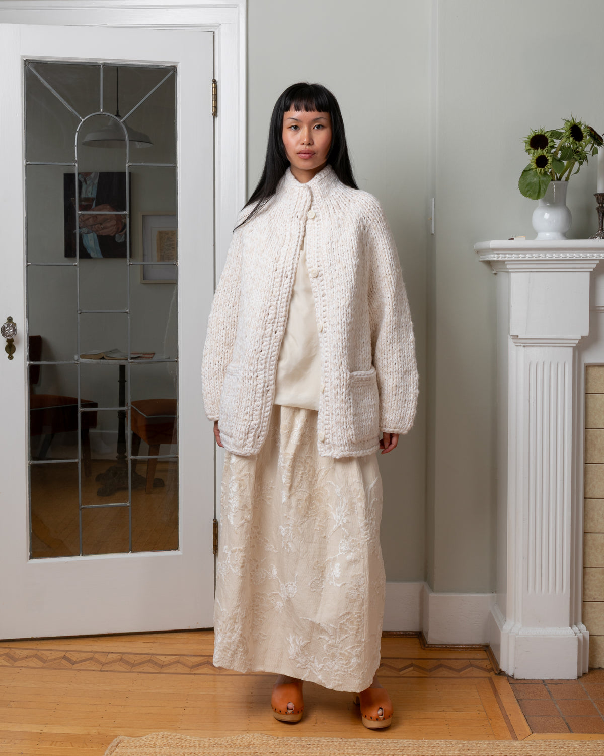 Casey Casey-Ghosty Jacquard Skirt - Natural-Skirts-Boboli-Vancouver-Canada