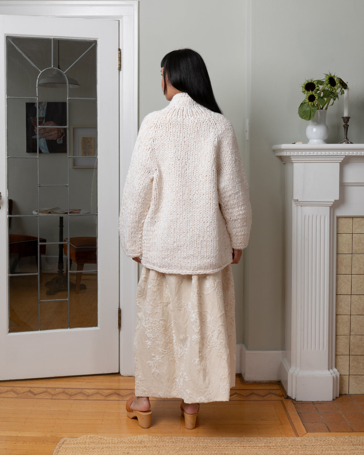 Camille Softy Marled Cardigan - Ecru/Ecru