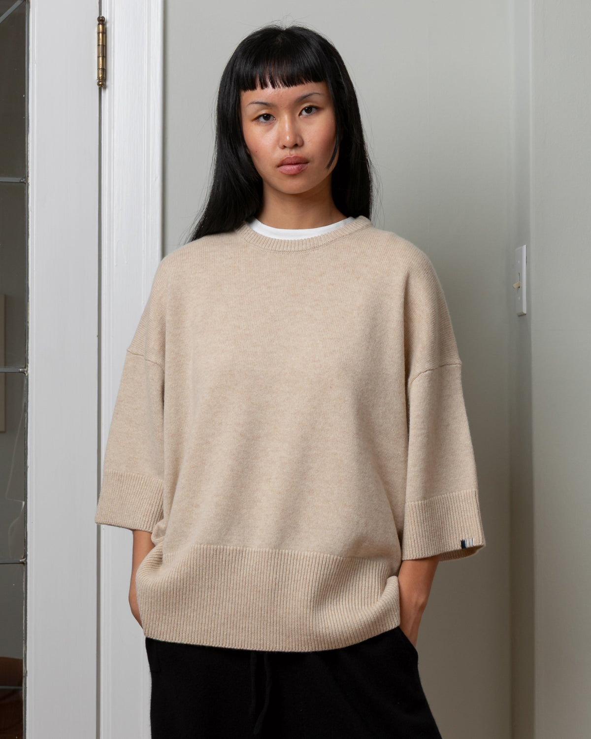 Extreme Cashmere-No. 433 Sassie - Latte-Sweaters-Boboli-Vancouver-Canada