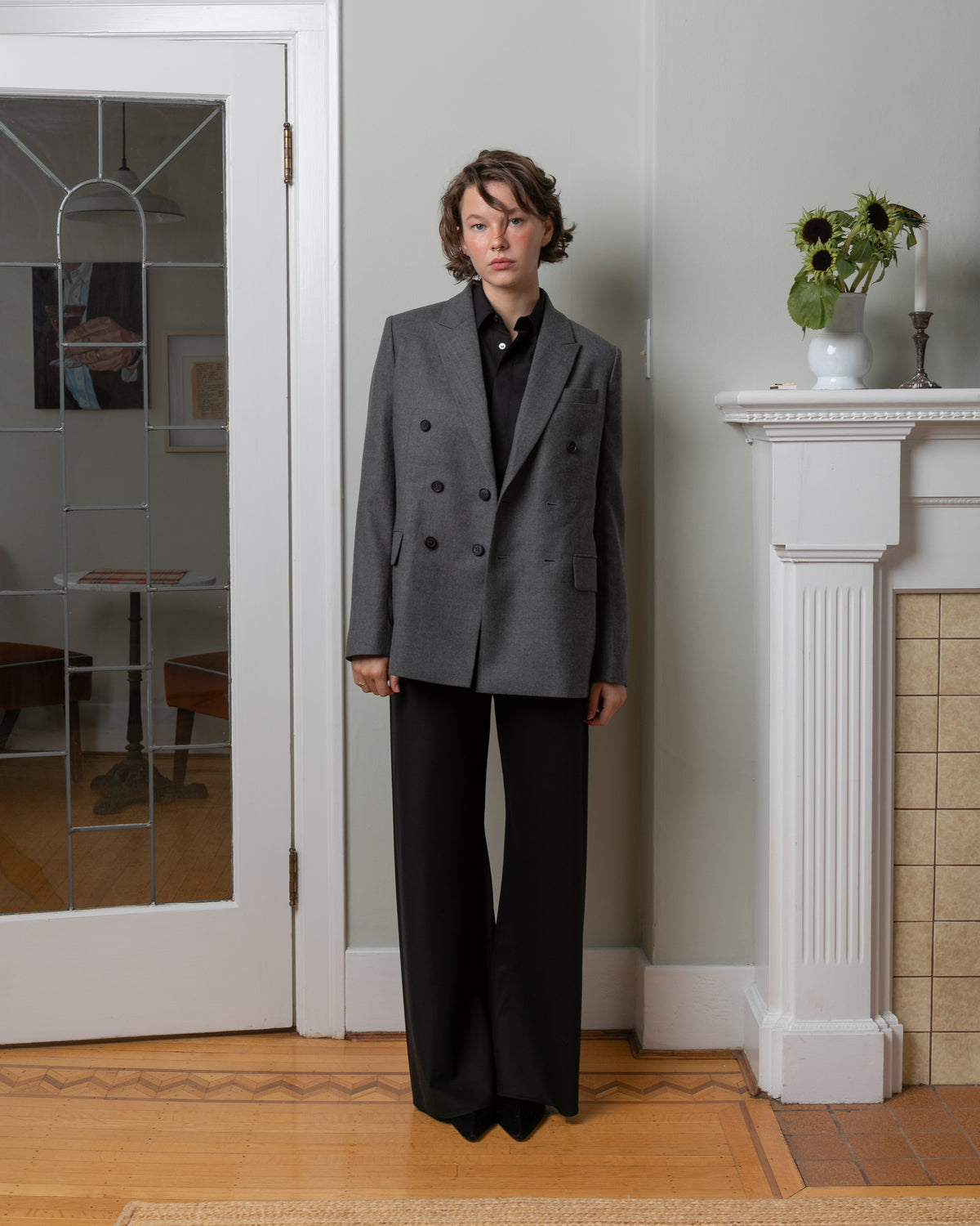 Vis A Vis-Wool Bias Cut Pants - Black-Pants-Boboli-Vancouver-Canada