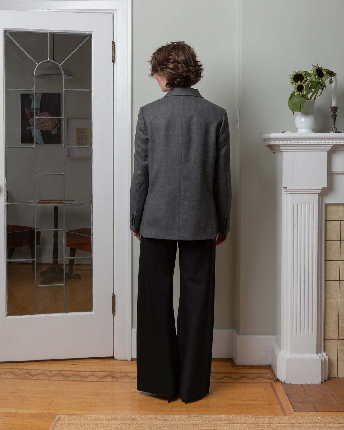 Vis A Vis-Double Breasted Wool Blazer - Gray-Blazers-Boboli-Vancouver-Canada
