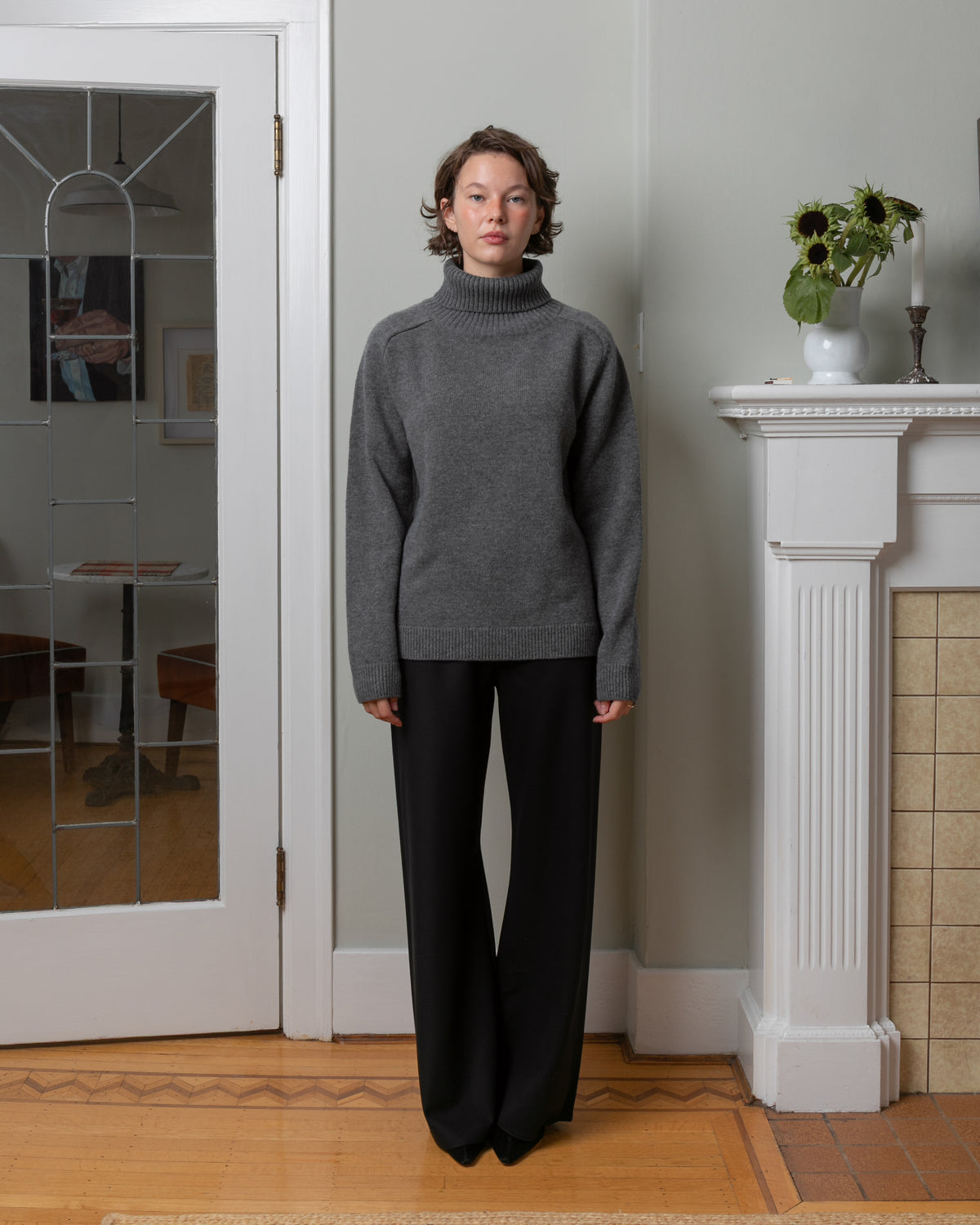 Wool Cashmere Turtleneck - Gray