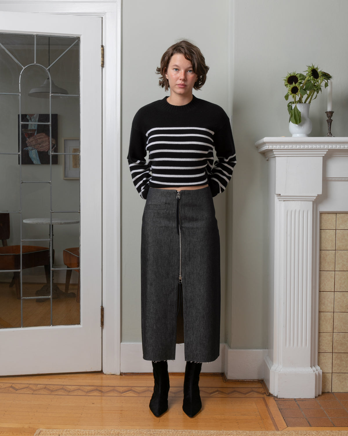 Cemre Skirt - Black Denim