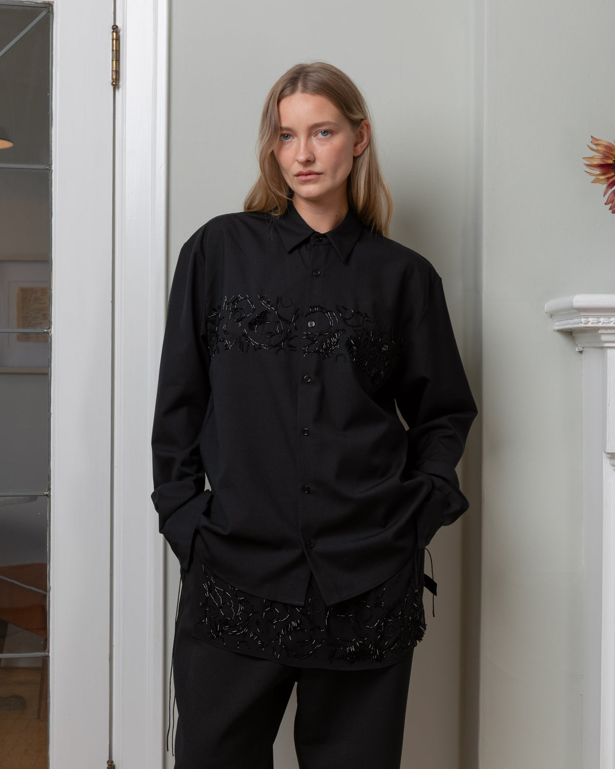 Fossil Beadwork Shirt / Tabard - Black