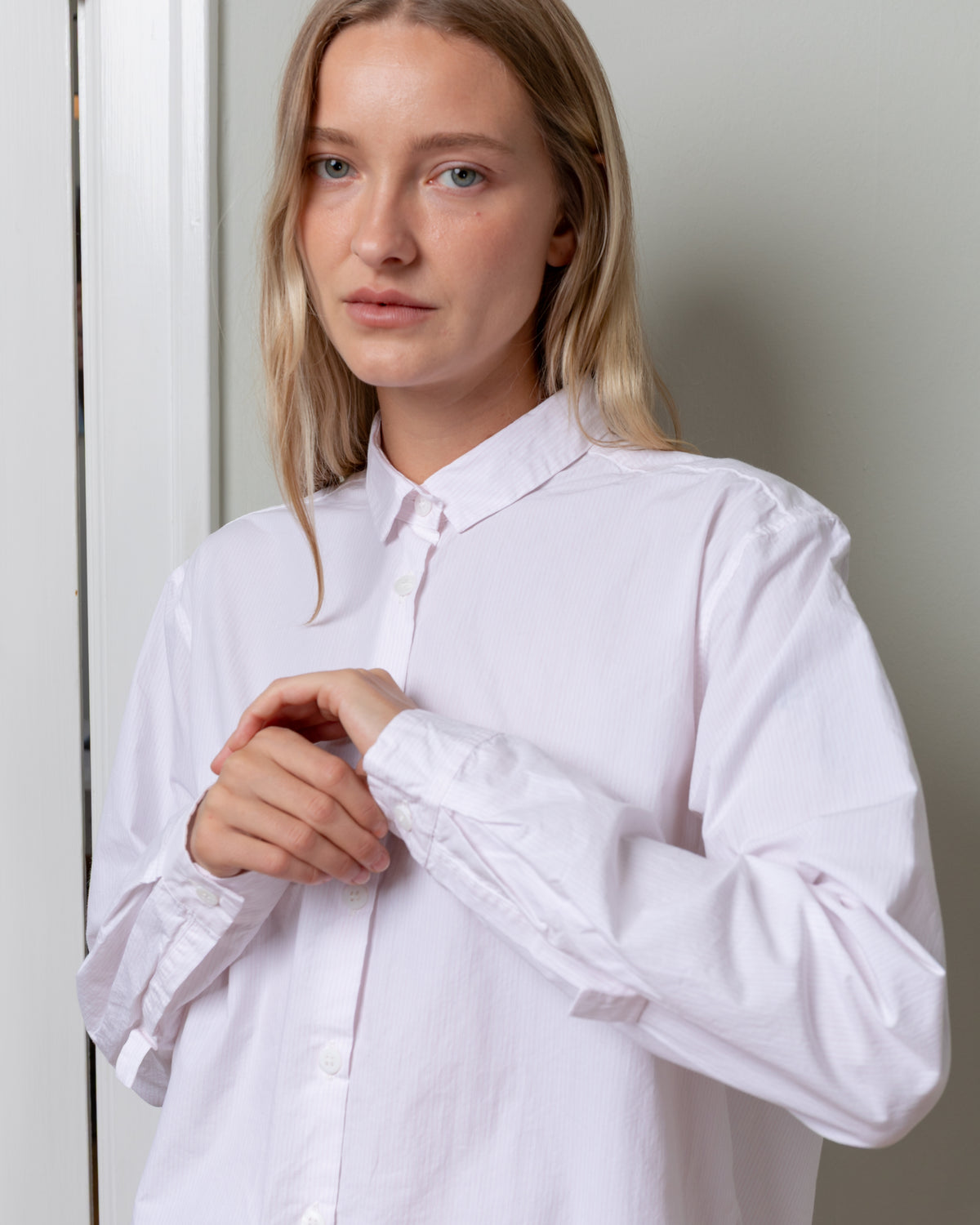 Bergfabel-Loose Tyrol Shirt - Pink Stripe-Shirts-Boboli-Vancouver-Canada