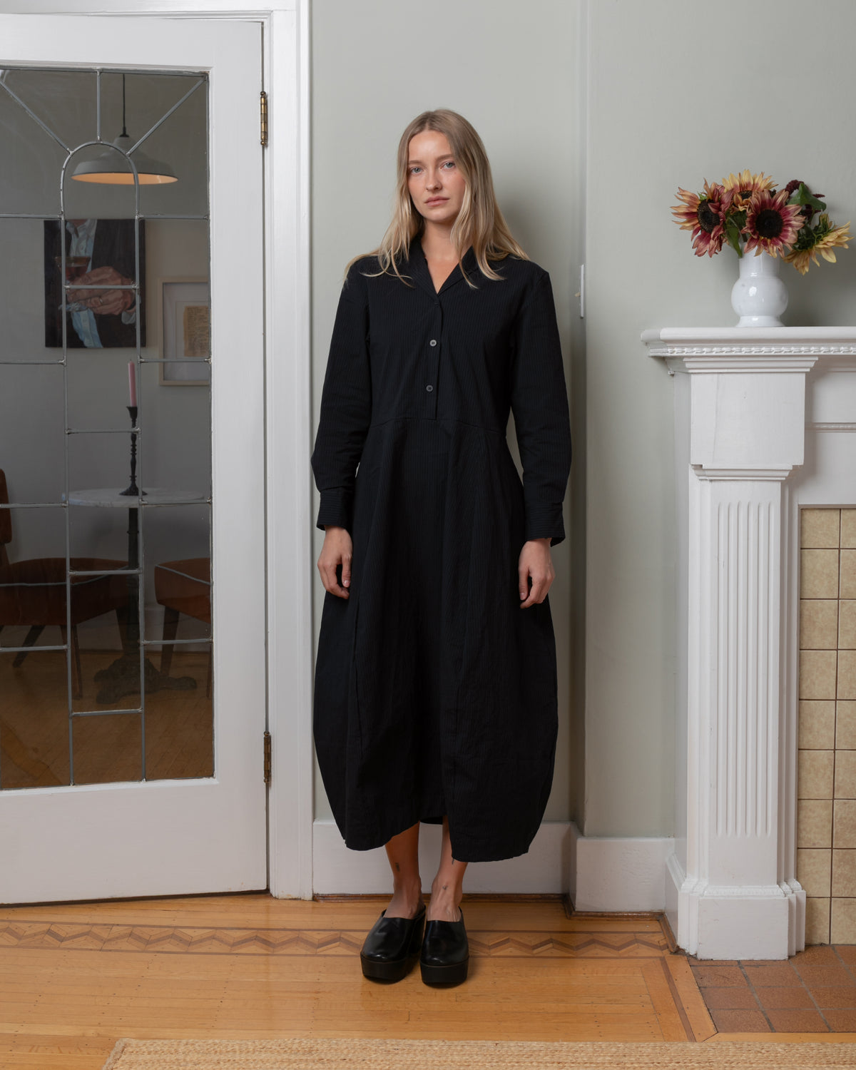 Bergfabel-Letty Dress - Black Navy Stripe-Dresses-Boboli-Vancouver-Canada