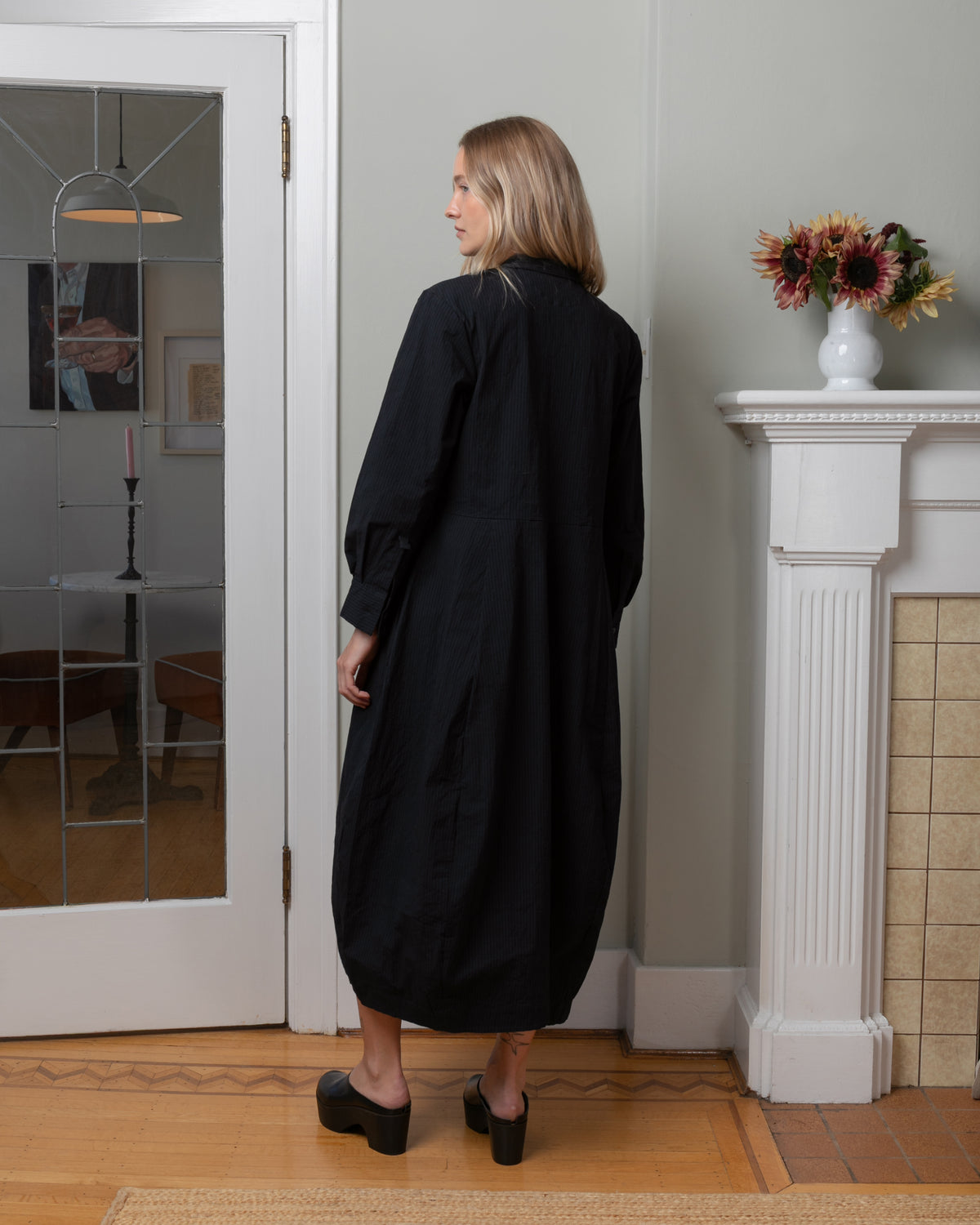 Bergfabel-Letty Dress - Black Navy Stripe-Dresses-Boboli-Vancouver-Canada