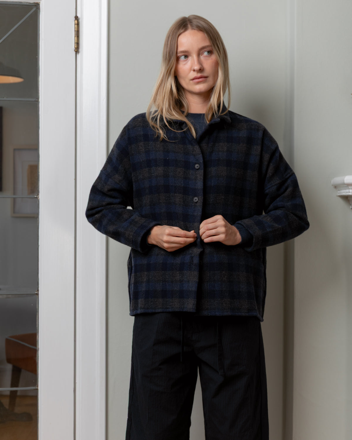 Bergfabel-Tina Shirt - Carbon Check-Shirts-Boboli-Vancouver-Canada
