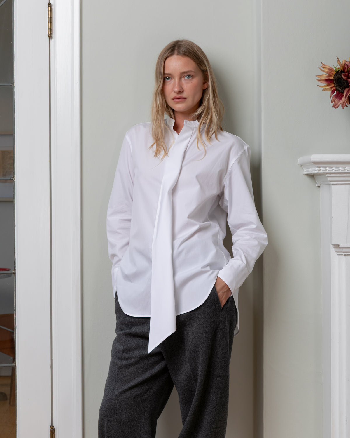 Bare-Extended Panel Shirt - White-Shirts-Boboli-Vancouver-Canada