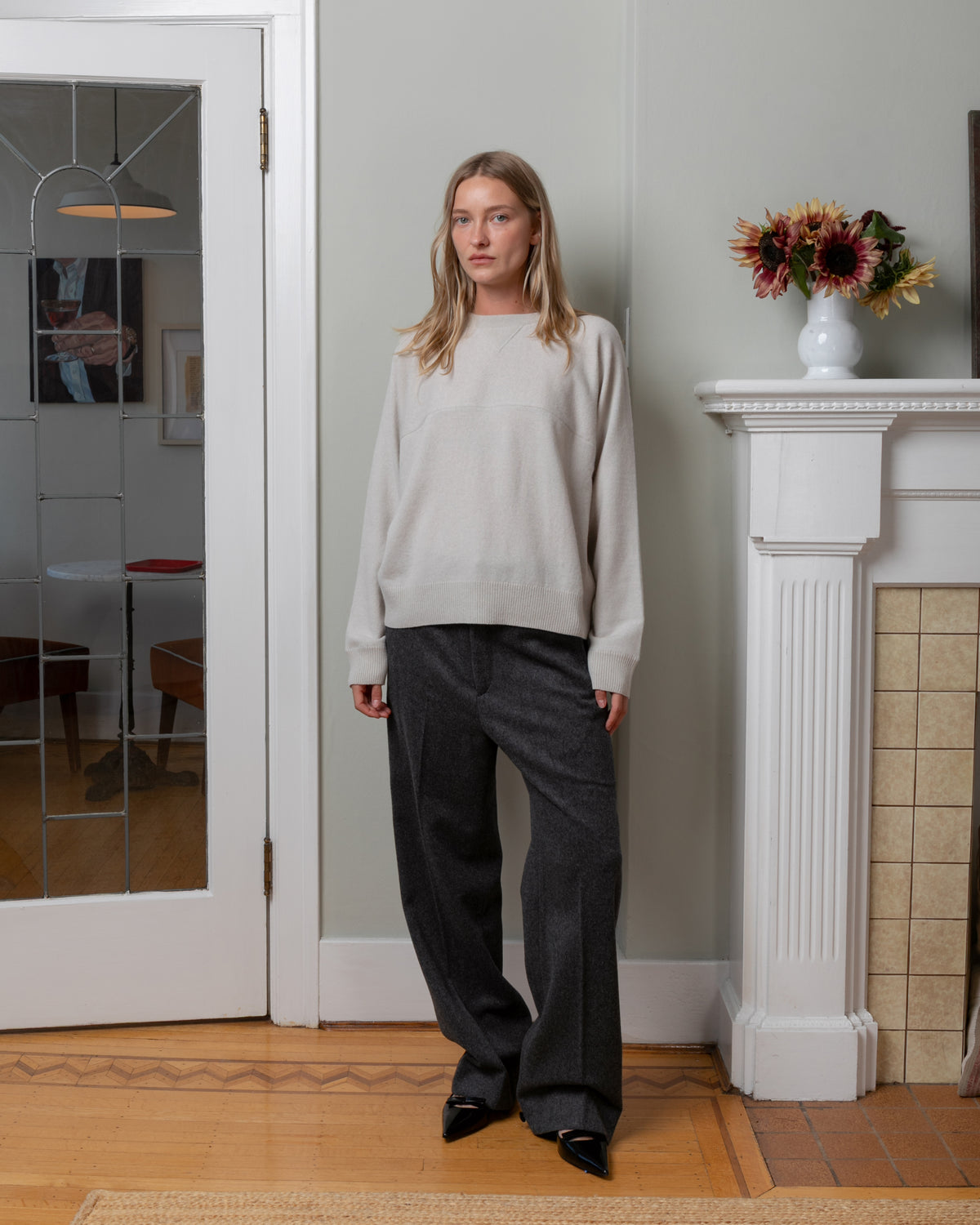 Bare-Feather-Soft Cashmere Sweatshirt - Nimbus Cloud-Sweaters-Boboli-Vancouver-Canada
