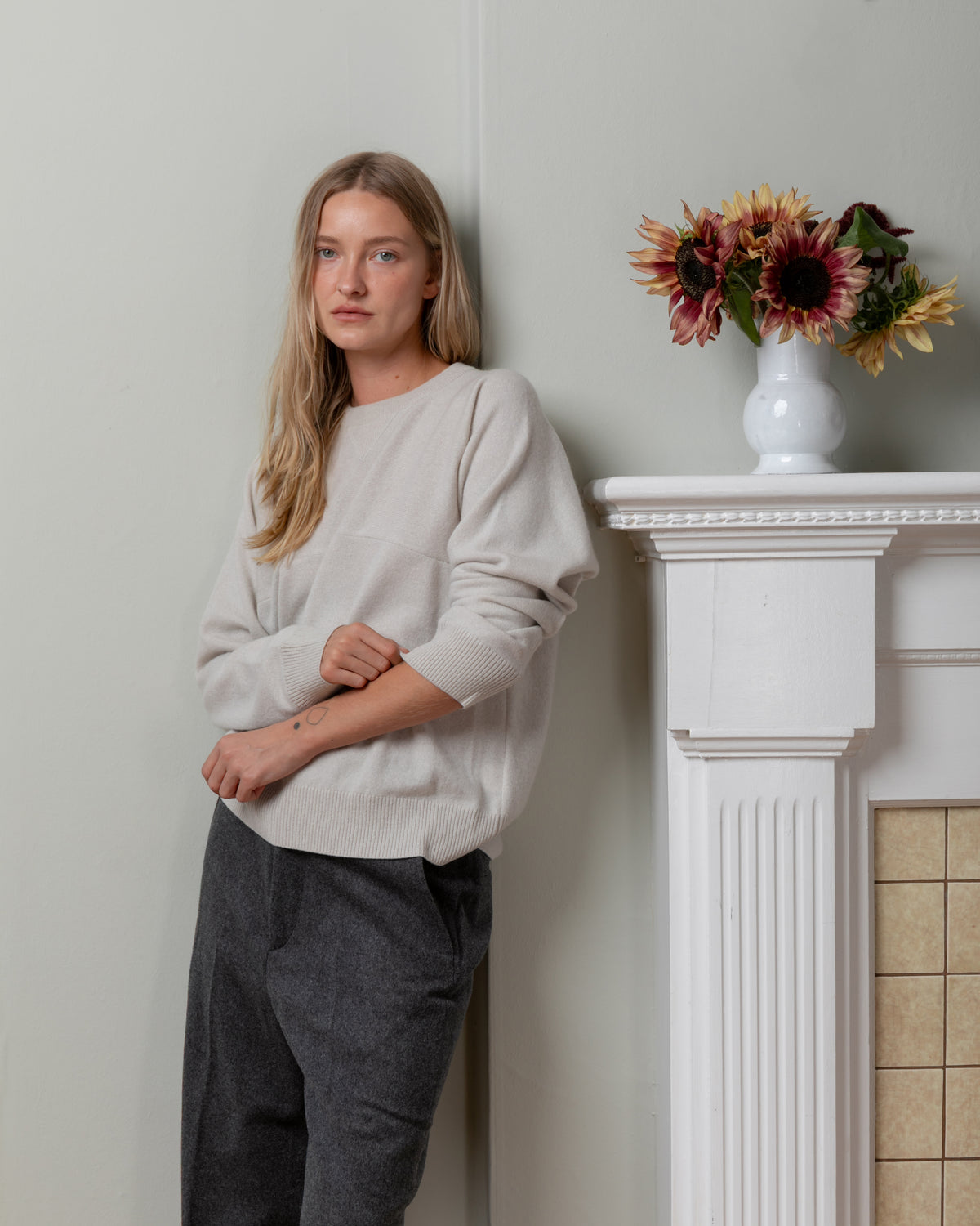 Bare-Feather-Soft Cashmere Sweatshirt - Nimbus Cloud-Sweaters-Boboli-Vancouver-Canada