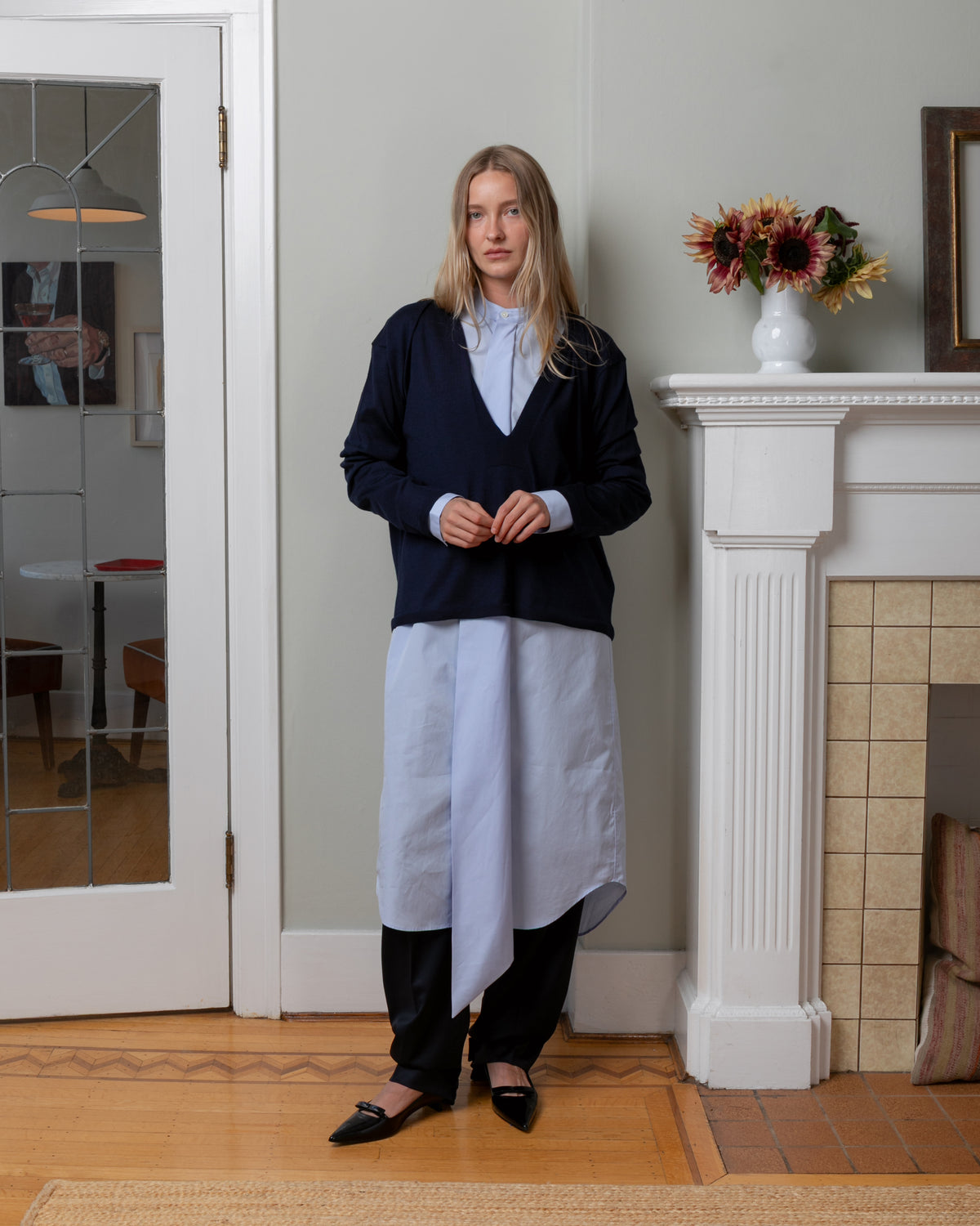 Bare-Extended Panel Shirt Dress - Blue-Dresses-Boboli-Vancouver-Canada