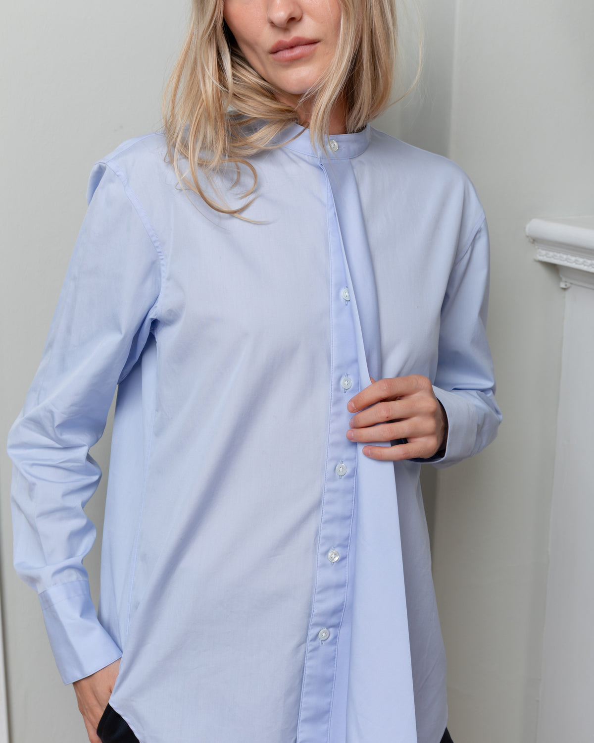 Bare-Extended Panel Shirt - Blue-Shirts-Boboli-Vancouver-Canada