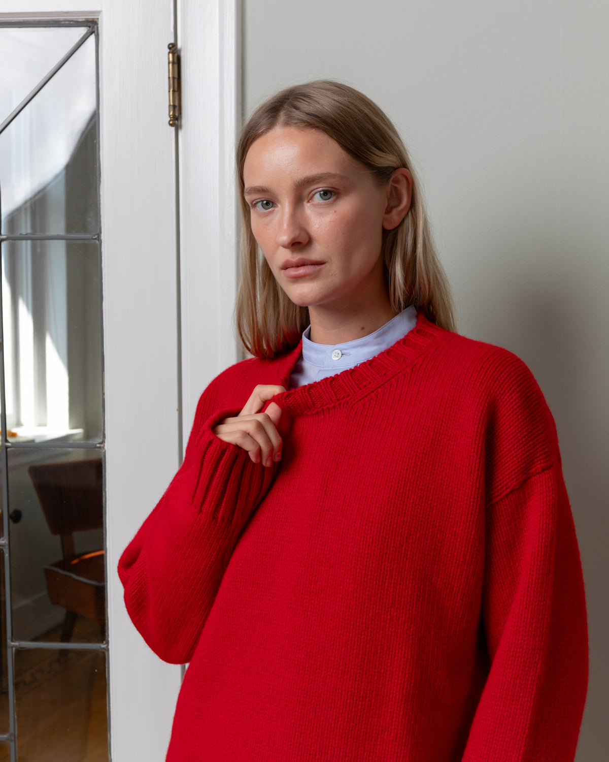Bare-Chunky Cashmere Crew Neck - Red-Sweaters-Boboli-Vancouver-Canada