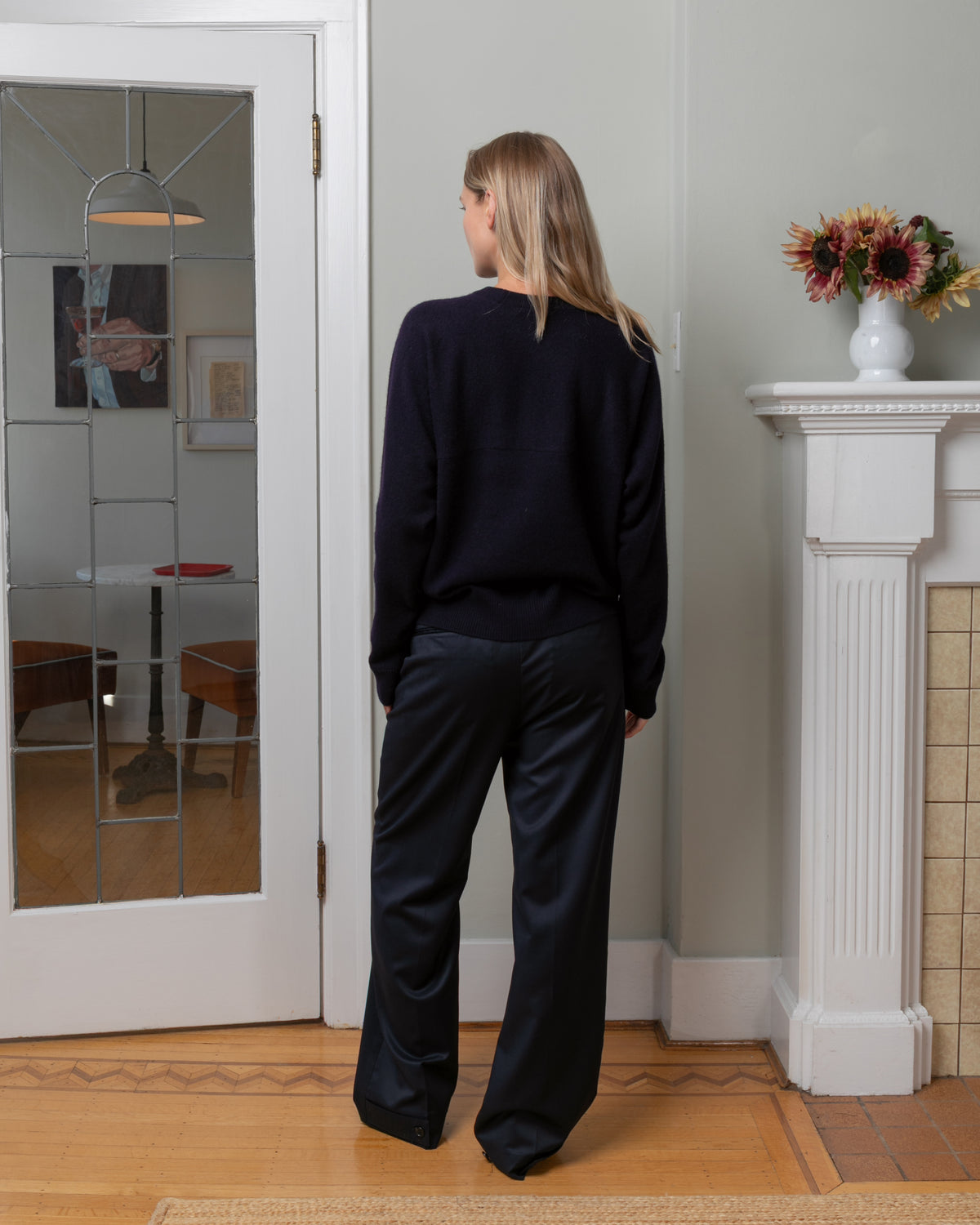 Bare-Feather-Soft Cashmere Sweatshirt - Navy-Sweaters-Boboli-Vancouver-Canada