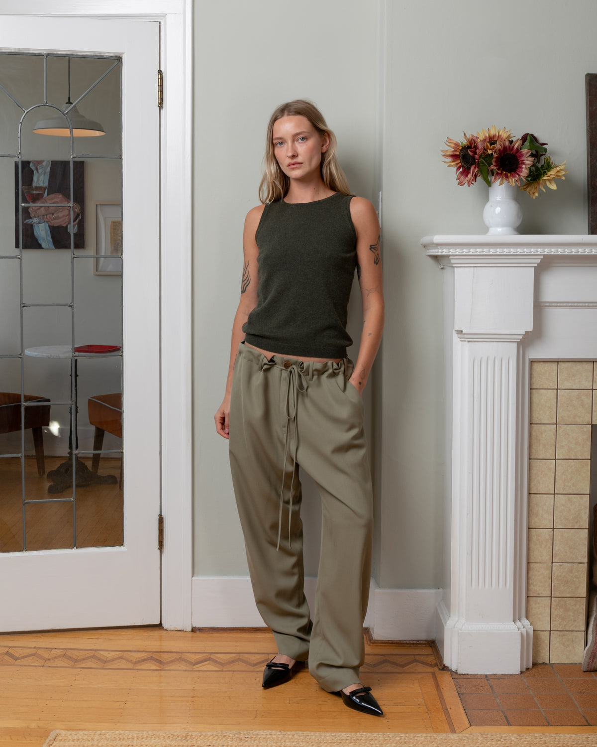 Bare-Hawick Tank - Loden-Tops-Boboli-Vancouver-Canada