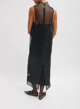 Tibi-Melee Crepe V-Neck Dress - Black-Dresses-Boboli-Vancouver-Canada