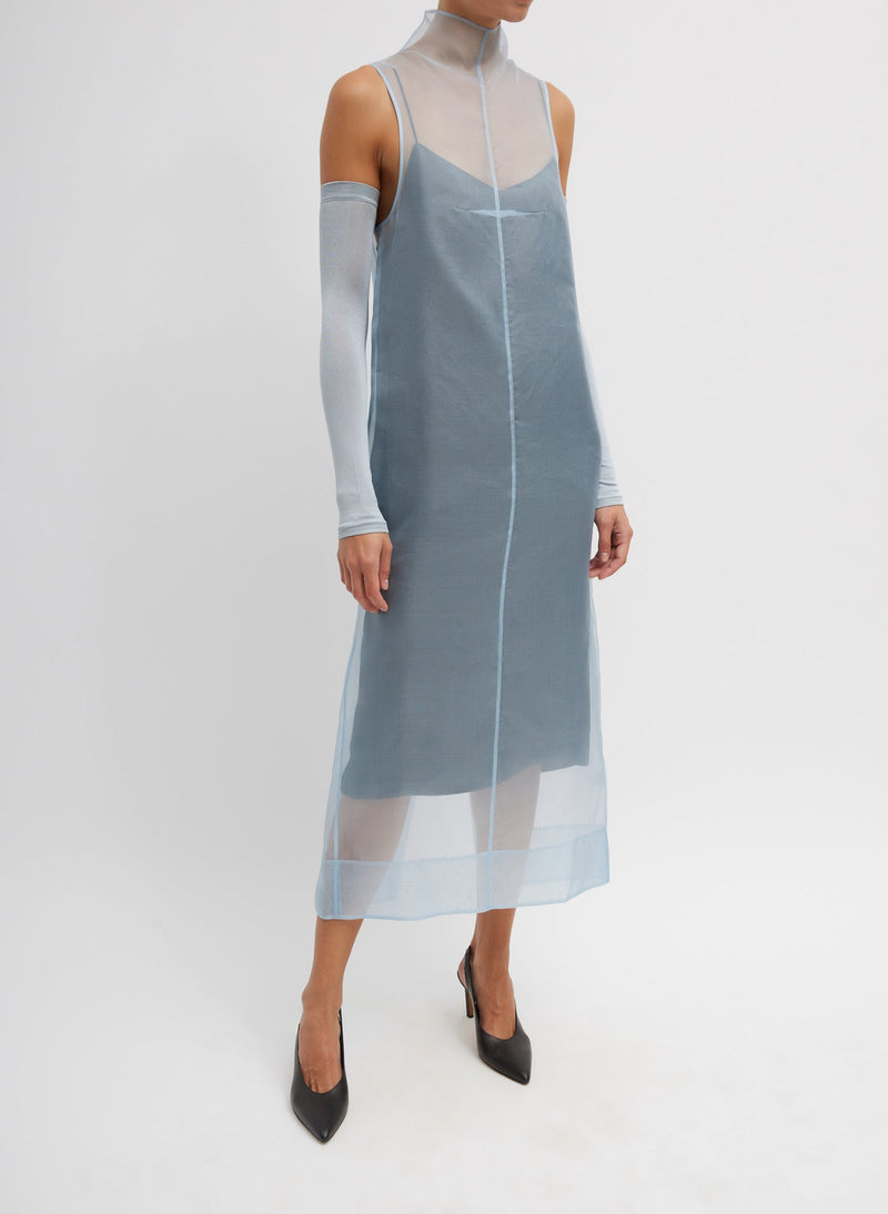 Tibi-Melee Crepe V-Neck Dress - Light Blue-Dresses-US 04-Boboli-Vancouver-Canada