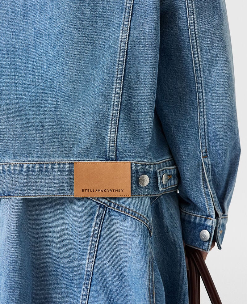 Stella McCartney-Deconstructed Denim Jacket - Mid Blue-Jackets-Boboli-Vancouver-Canada