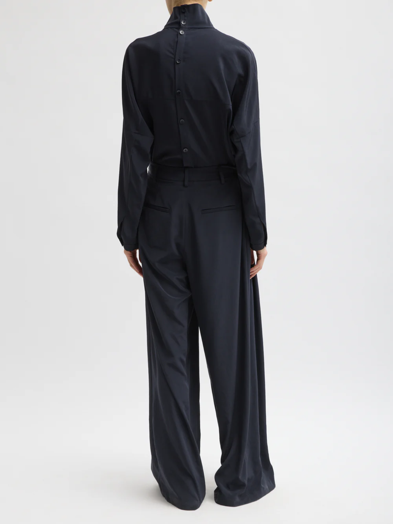 Tibi-Relaxed Suiting Triple Pleat Pant - Navy-Pants-Boboli-Vancouver-Canada