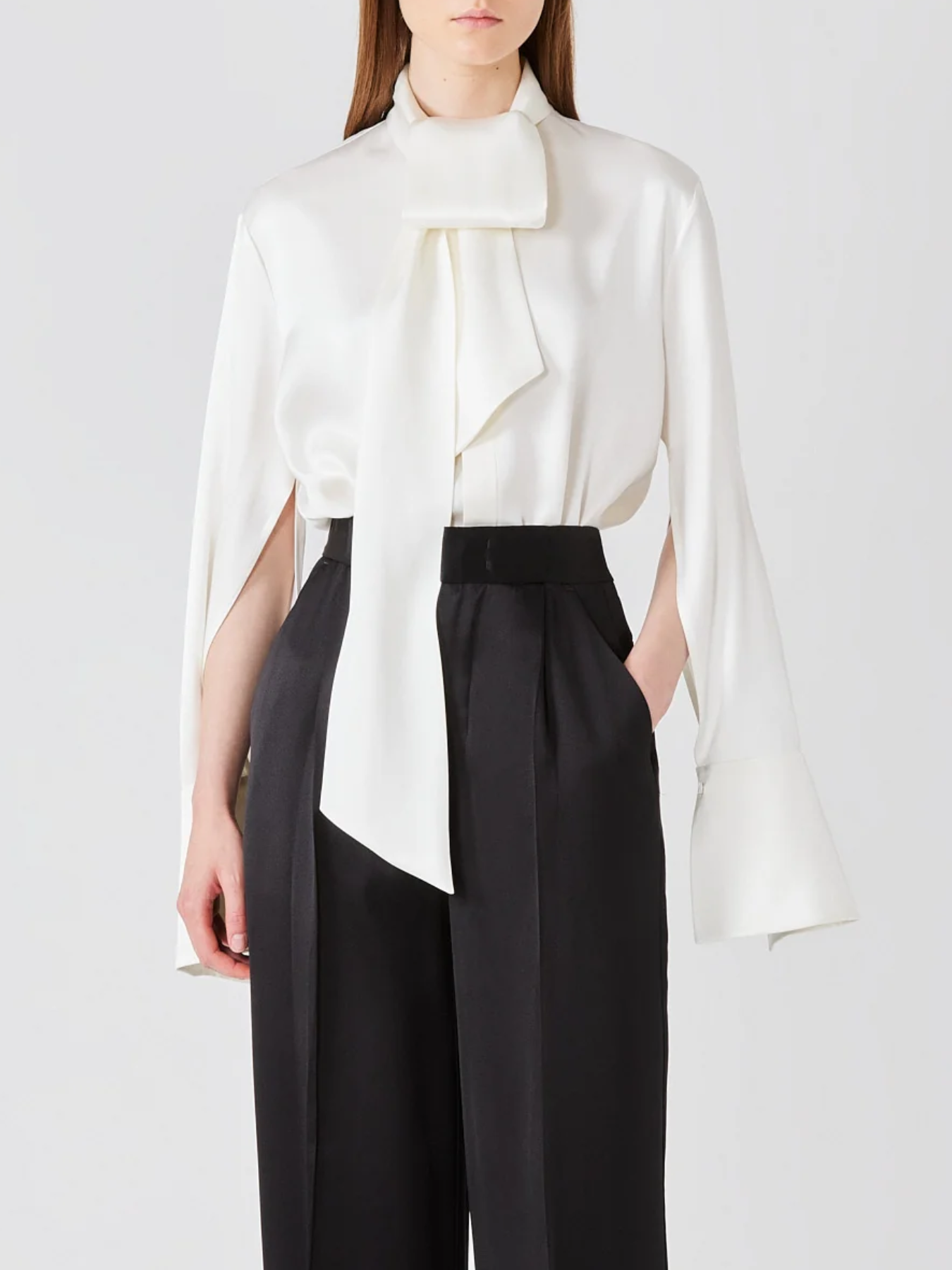 Sa Su Phi-Shirt w/Scarf - Ivory-Shirts-Boboli-Vancouver-Canada