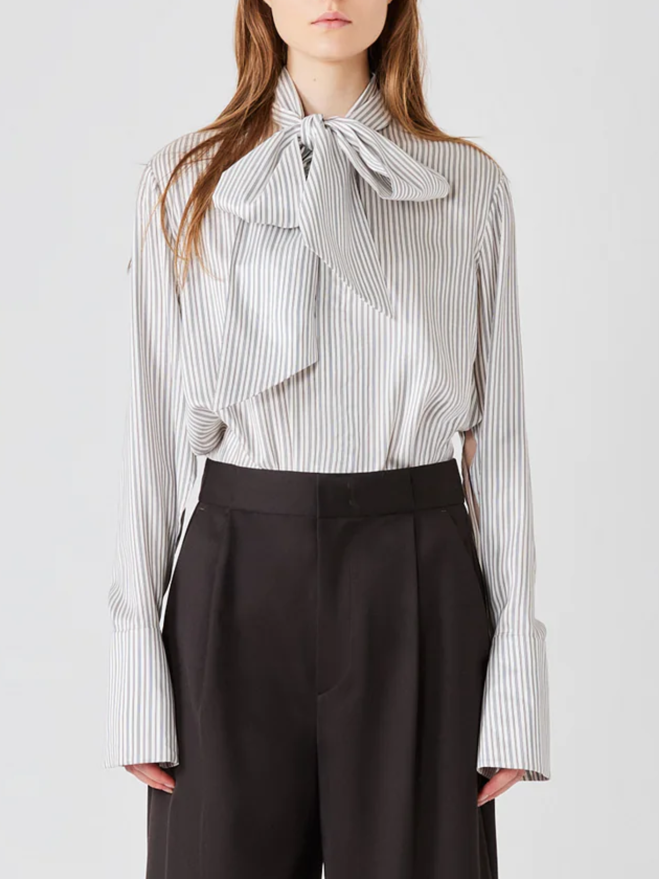 Sa Su Phi-Shirt w/Scarf - White/Navy/Bordeaux Stripe-Shirts-Boboli-Vancouver-Canada