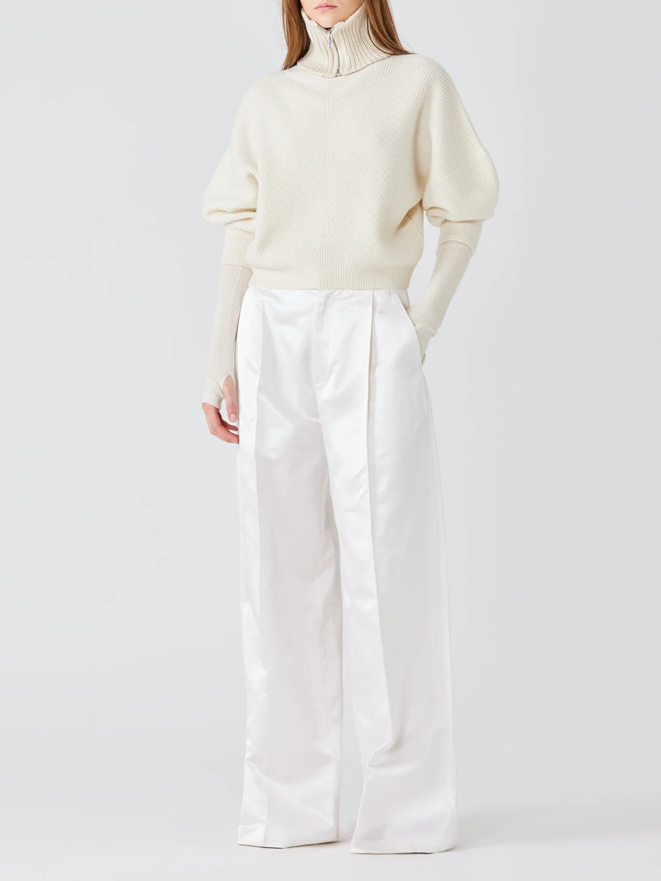 Sa Su Phi-Mina Bat Wing Sweater - Ivory-Sweaters-Boboli-Vancouver-Canada