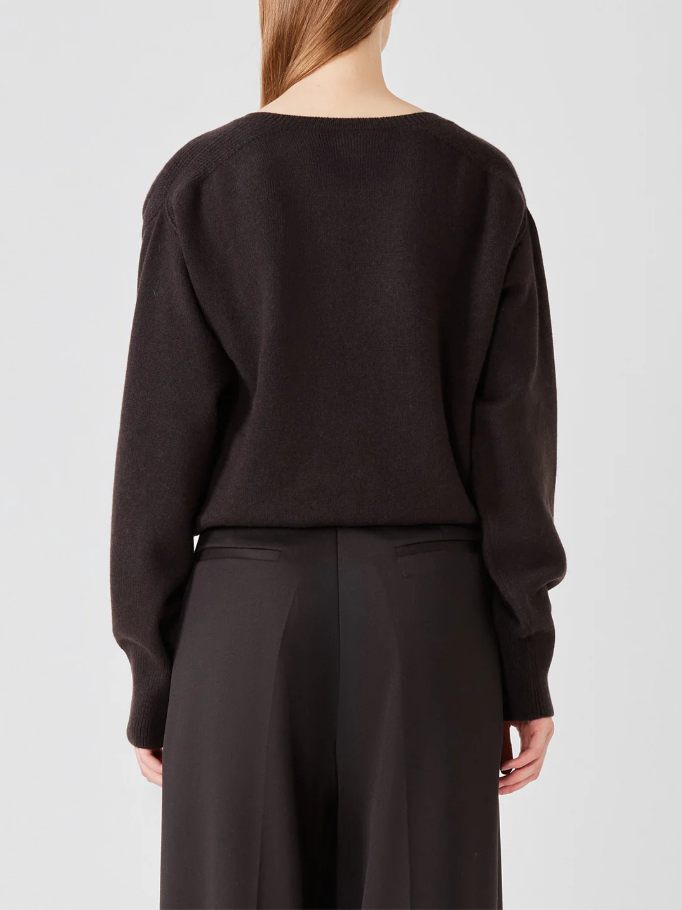 Sa Su Phi-Lavinia V Neck Sweater - Brown-Sweaters-Boboli-Vancouver-Canada