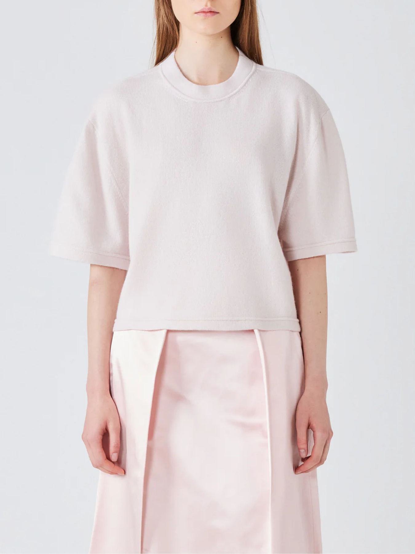 Sa Su Phi-Cropped T-Shirt - Nude-Shirts-Boboli-Vancouver-Canada