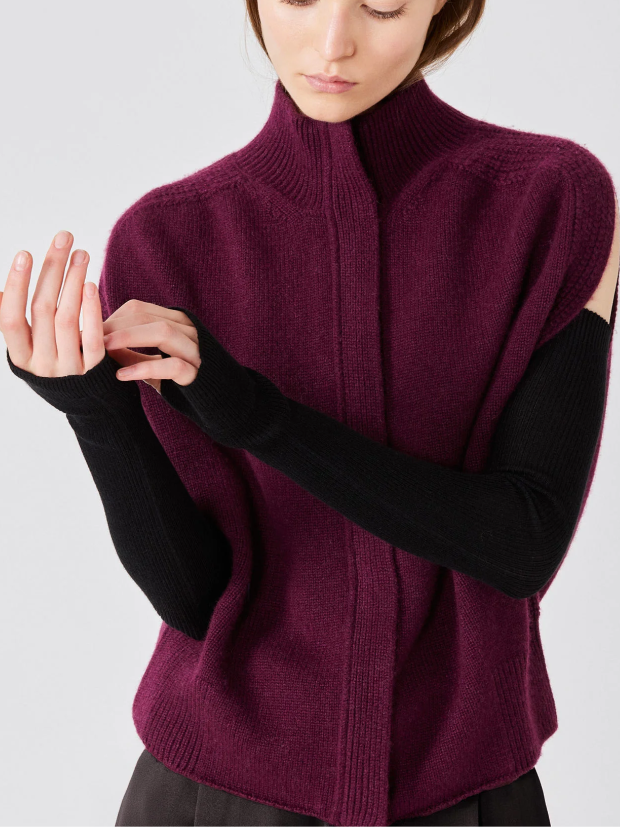Sa Su Phi-Cashmere Silk Gloves - Black-Accessories-Boboli-Vancouver-Canada