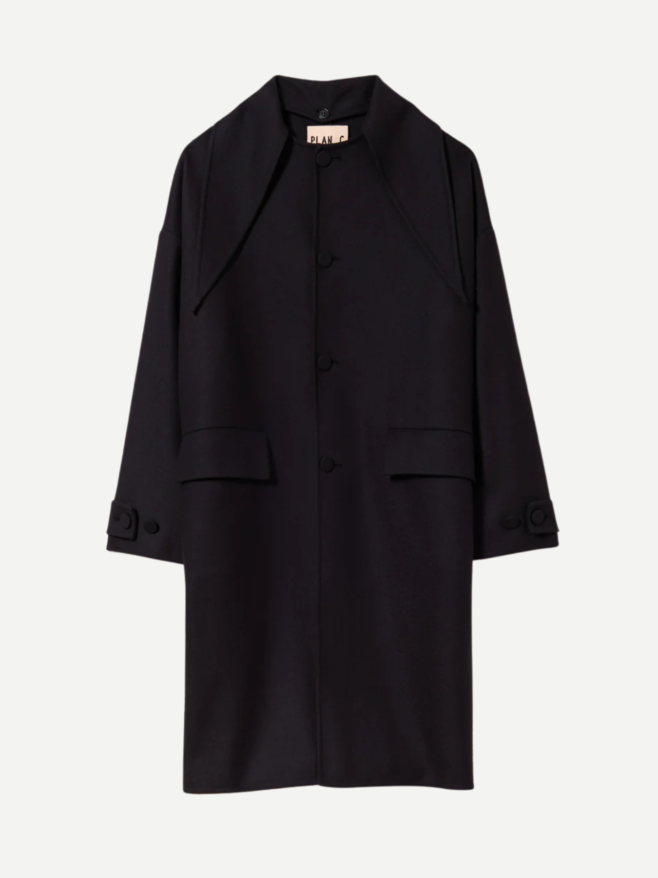 Plan C-Double Wool Coat - Blue Black-Coats-Boboli-Vancouver-Canada