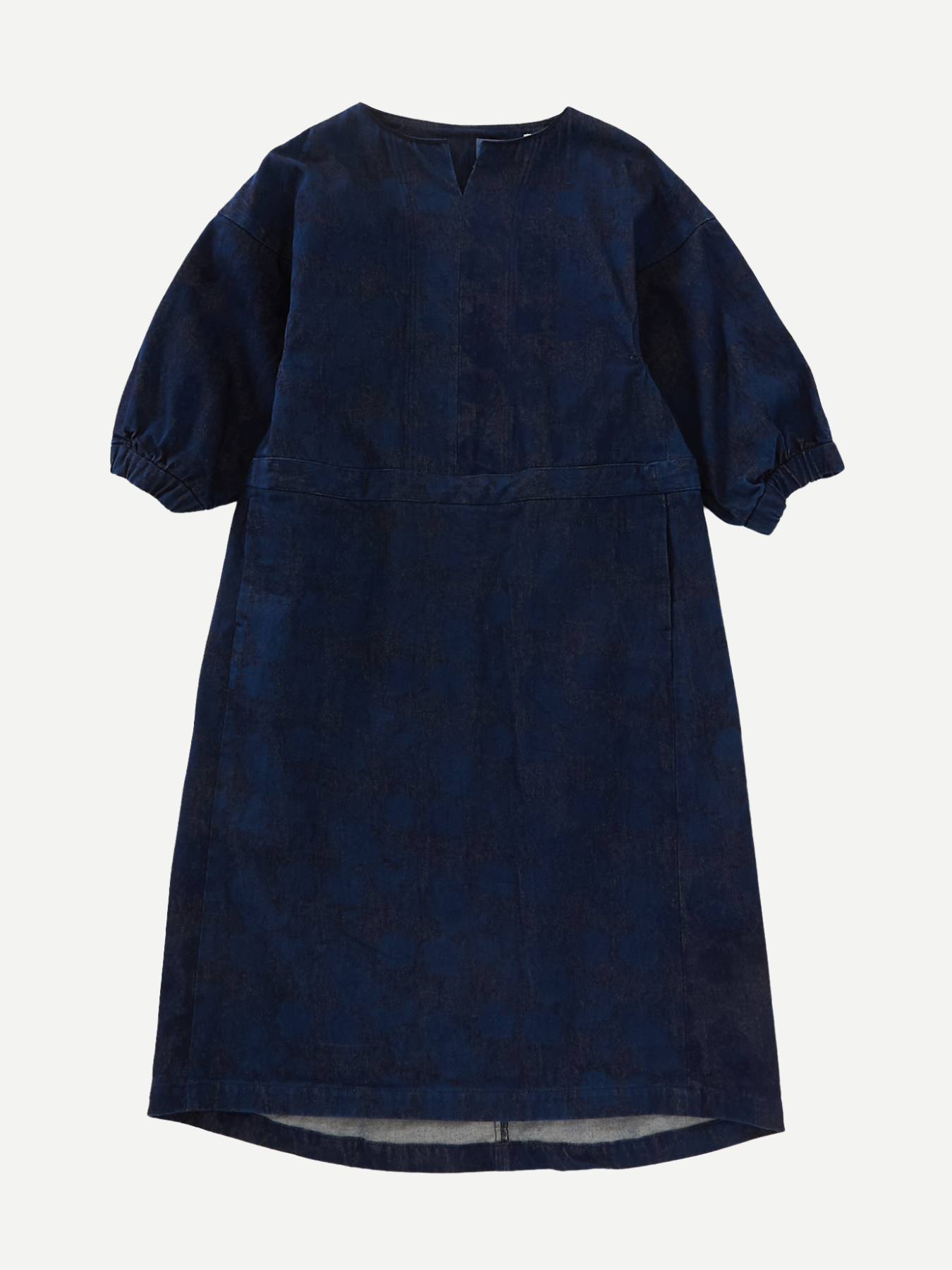Blue Blue Japan-Printed Denim Tsujigahana Pullover Dress - Indigo-Dresses-Boboli-Vancouver-Canada