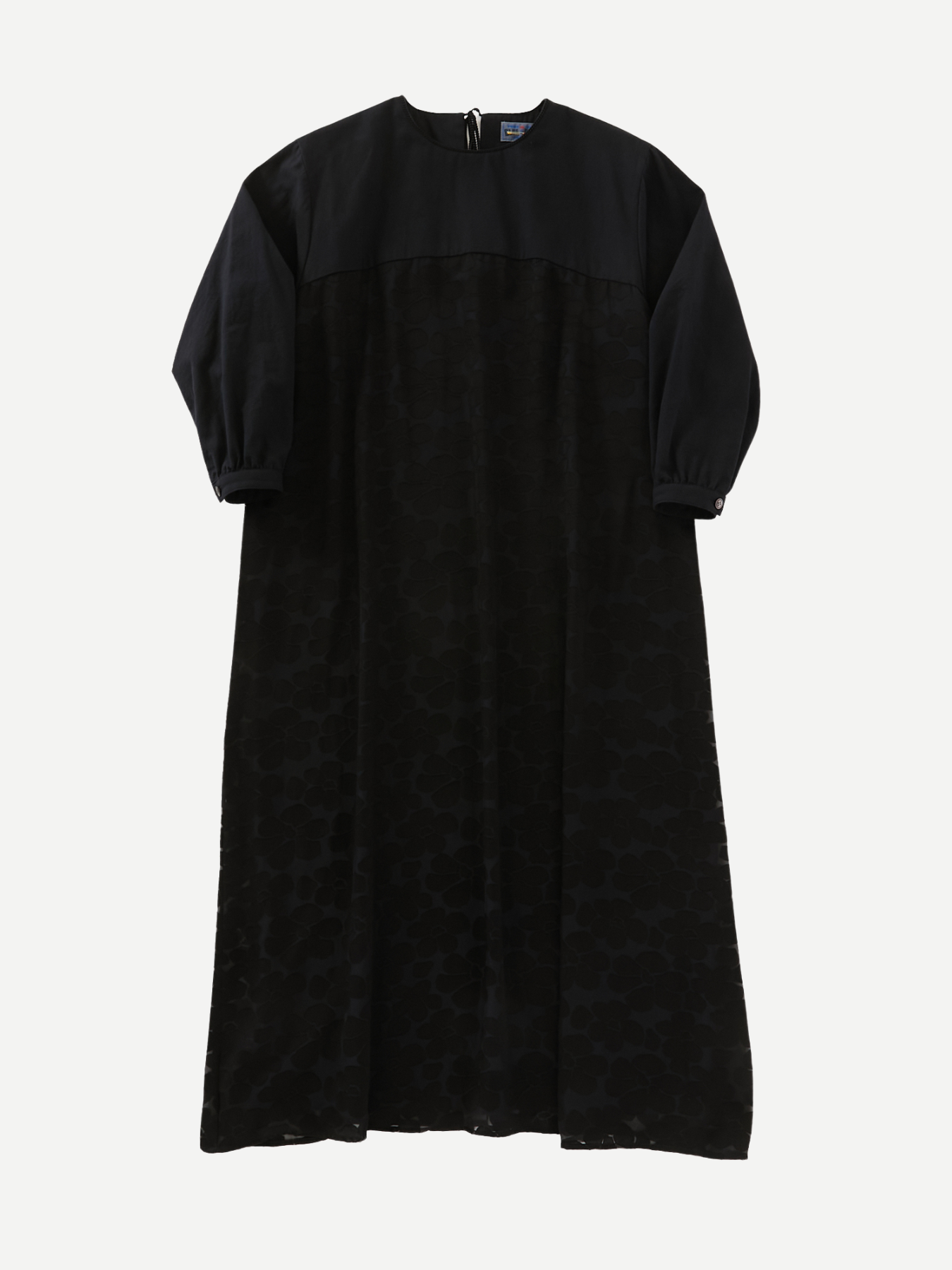 Blue Blue Japan-Openwork Pattern Pullover Dress - Black-Dresses-Boboli-Vancouver-Canada