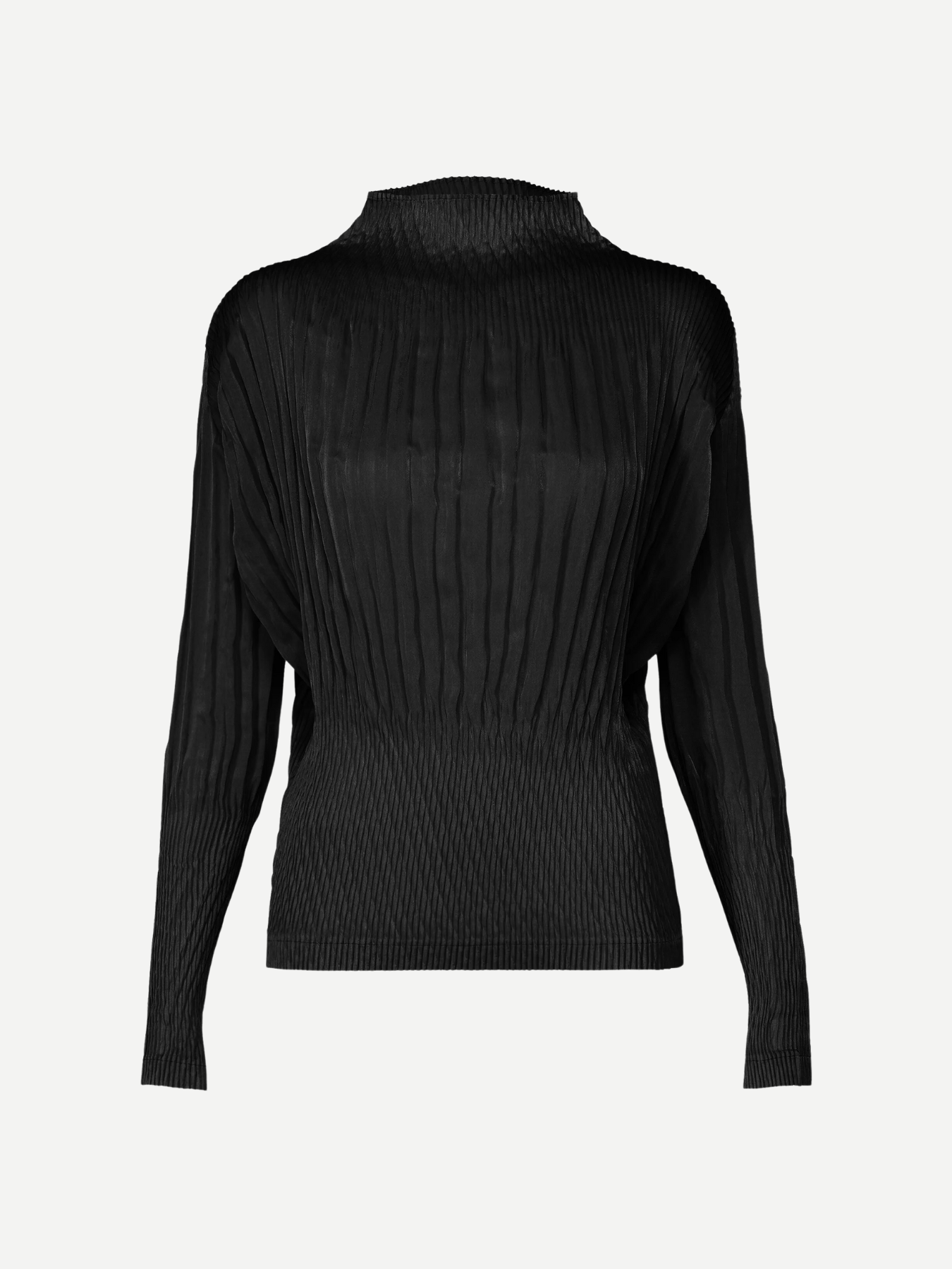 Issey Miyake-Suede Like Puff Pleats Shirt - Black-Shirts-Boboli-Vancouver-Canada