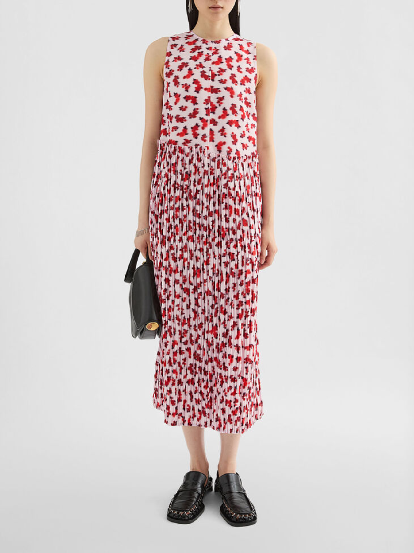 Jil Sander-Fluid Viscose Printed Dress - Raspberry Cream-Dresses-Boboli-Vancouver-Canada