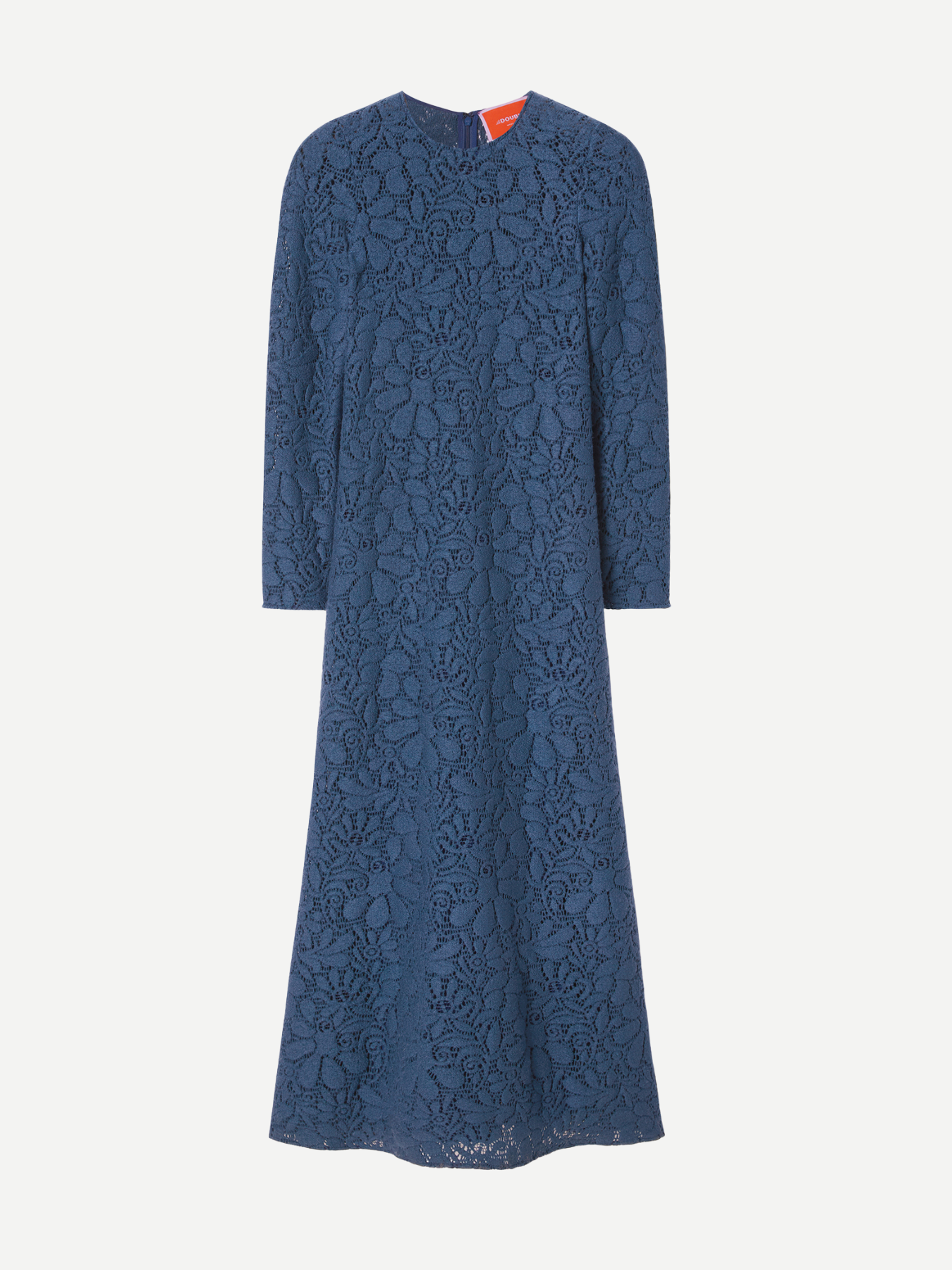 La DoubleJ-Long Sleeve Swing Dress - Wool Lace Blue-Dresses-Boboli-Vancouver-Canada